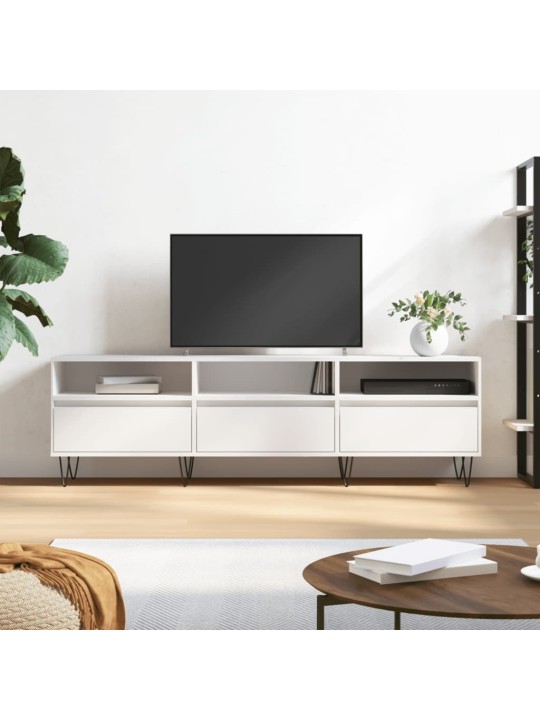 Tv skapītis, balts, 150x30x44,5 cm, inženierijas koks