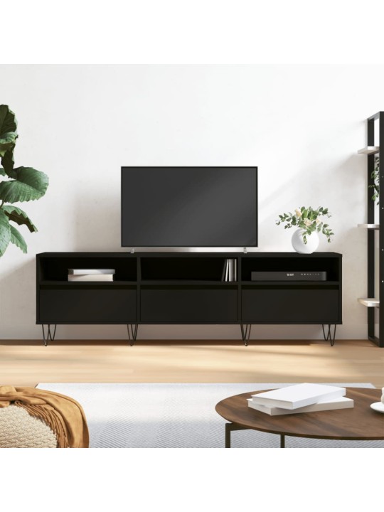 Tv skapītis, 150x30x44,5 cm, inženierijas koks, melns