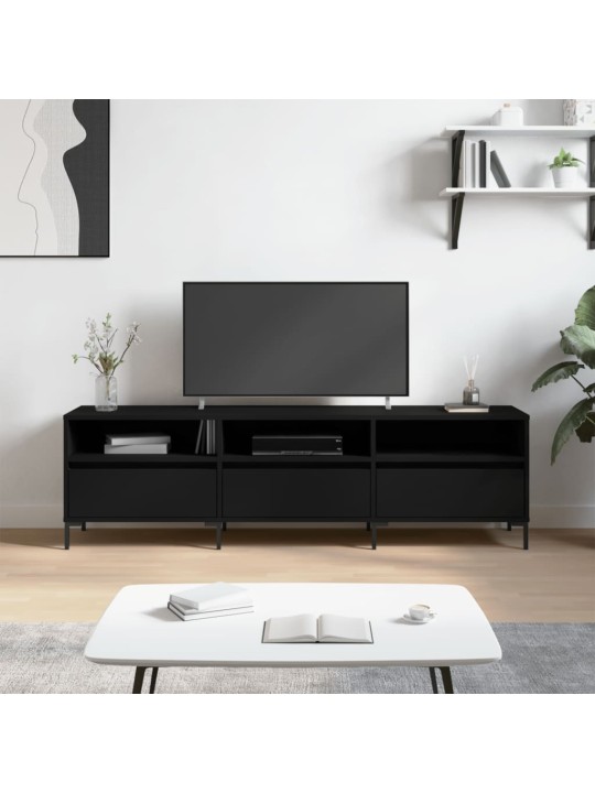 Tv skapītis, 150x30x44,5 cm, inženierijas koks, melns
