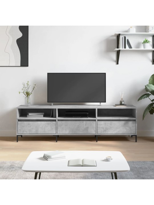 Tv skapītis, betona pelēks, 150x30x44,5 cm, inženierijas koks