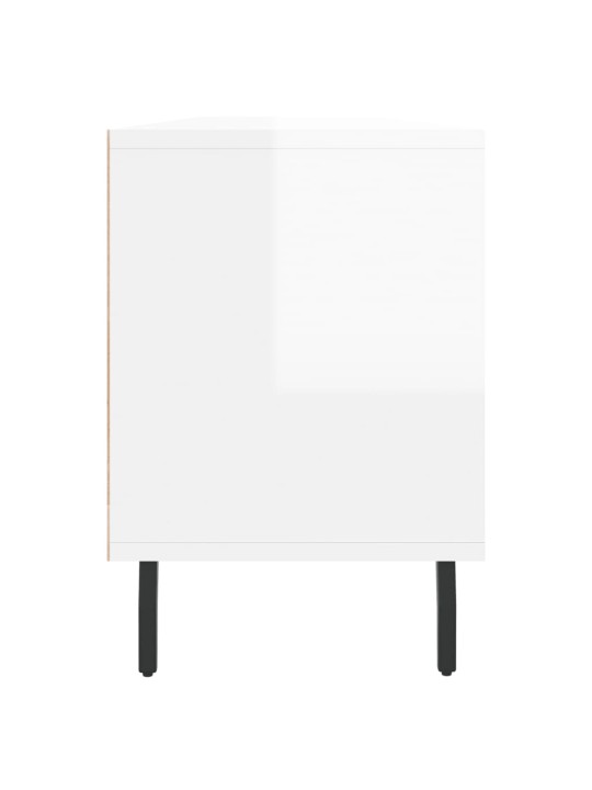 Tv skapītis, spīdīgi balts, 150x30x44,5 cm, inženierijas koks