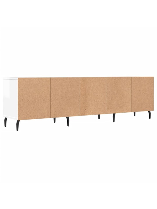Tv skapītis, spīdīgi balts, 150x30x44,5 cm, inženierijas koks