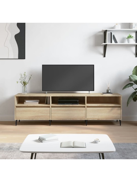 Tv skapītis, ozolkoka krāsa, 150x30x44,5 cm, inženierijas koks
