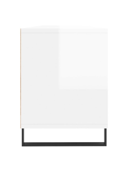 Tv skapītis, spīdīgi balts, 150x30x44,5 cm, inženierijas koks