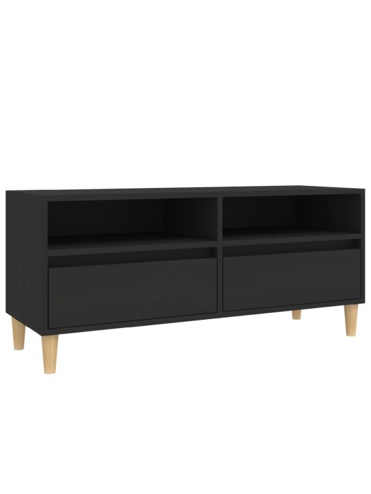 Tv skapītis, 100x34,5x44,5 cm, inženierijas koks, melns