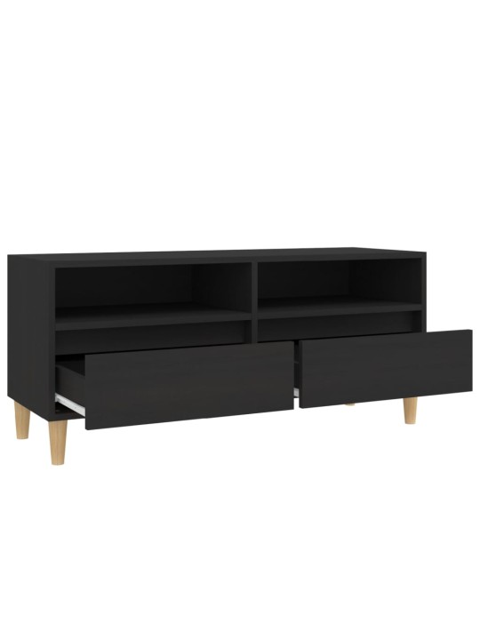 Tv skapītis, 100x34,5x44,5 cm, inženierijas koks, melns