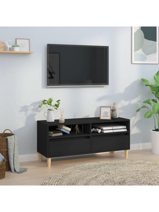 Tv skapītis, 100x34,5x44,5 cm, inženierijas koks, melns