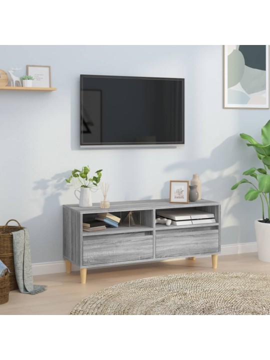 Tv skapītis, pelēks, 100x34,5x44,5 cm, inženierijas koks