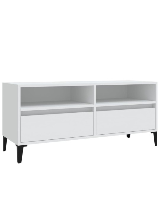 Tv skapītis, 100x34,5x44,5 cm, inženierijas koks, balts