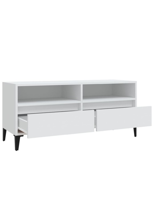 Tv skapītis, 100x34,5x44,5 cm, inženierijas koks, balts