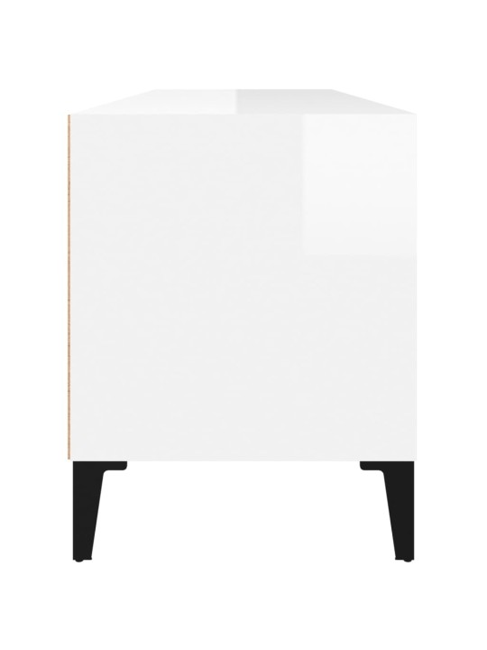 Tv skapītis, 100x34,5x44,5 cm, inženierijas koks, spīdīgi balts