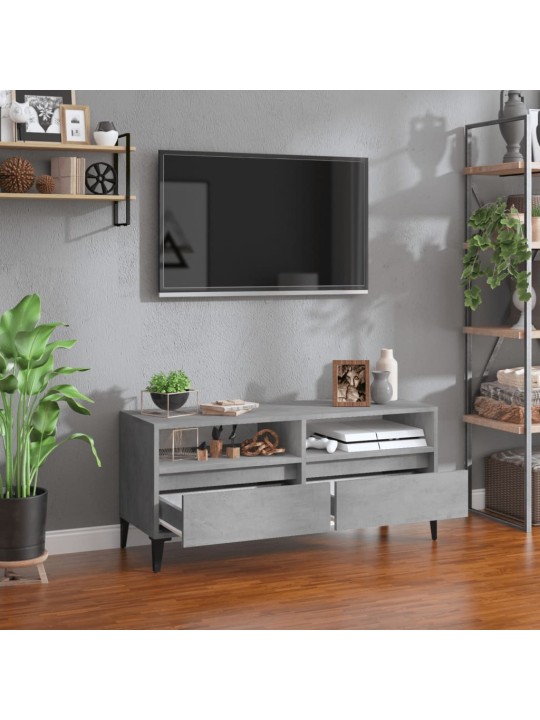Tv skapītis, betona pelēks, 100x34,5x44,5 cm, inženierijas koks