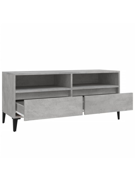 Tv skapītis, betona pelēks, 100x34,5x44,5 cm, inženierijas koks