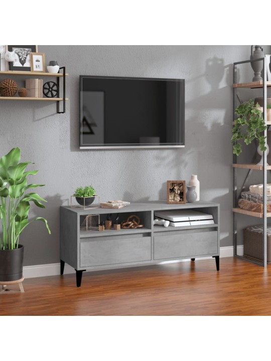 Tv skapītis, betona pelēks, 100x34,5x44,5 cm, inženierijas koks
