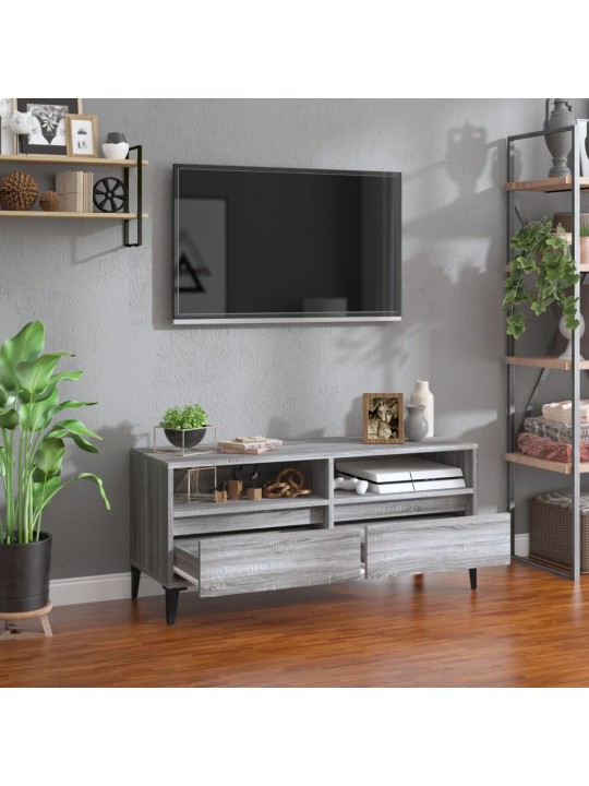 Tv skapītis, pelēks, 100x34,5x44,5 cm, inženierijas koks