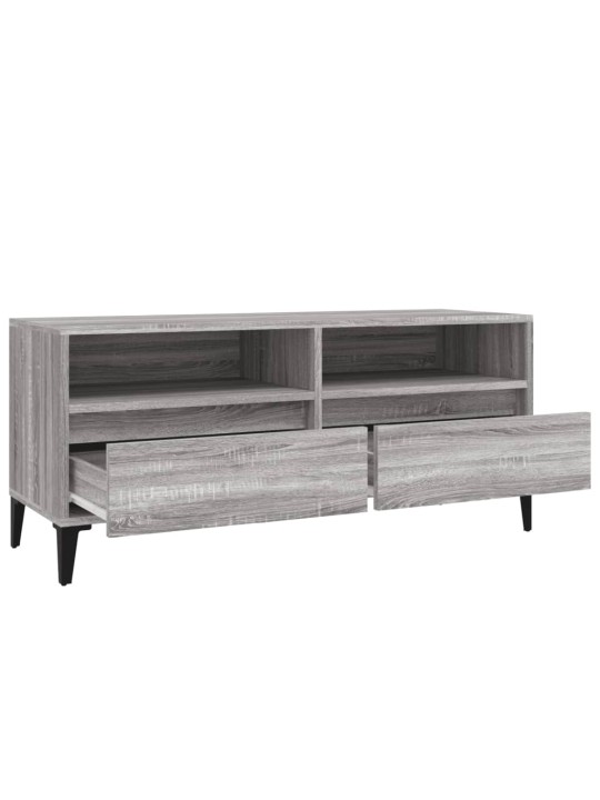 Tv skapītis, pelēks, 100x34,5x44,5 cm, inženierijas koks