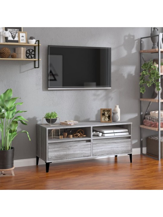 Tv skapītis, pelēks, 100x34,5x44,5 cm, inženierijas koks