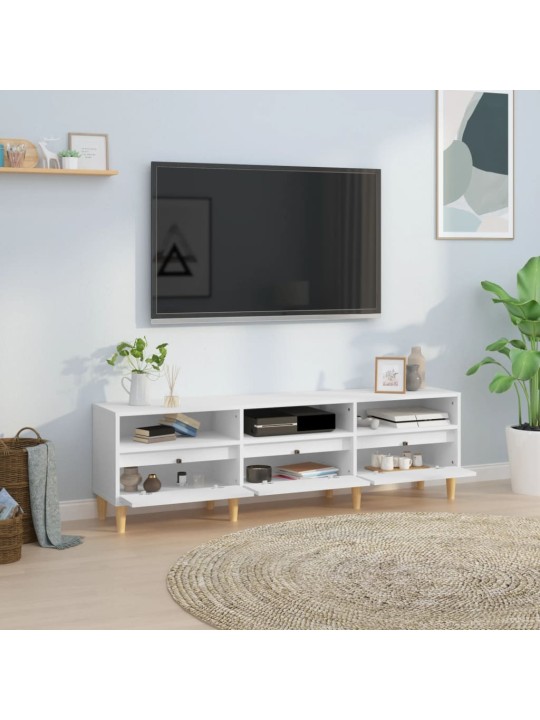 Tv skapītis, balts, 150x30x44,5 cm, inženierijas koks