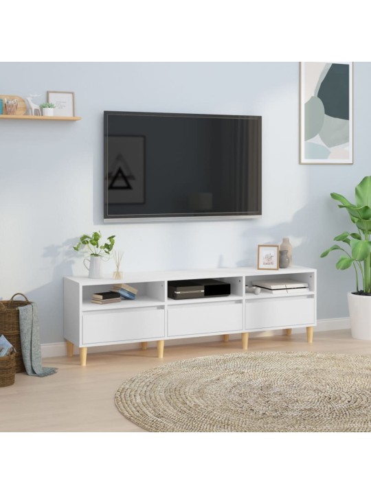 Tv skapītis, balts, 150x30x44,5 cm, inženierijas koks