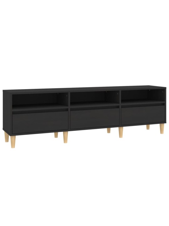 Tv skapītis, 150x30x44,5 cm, inženierijas koks, melns