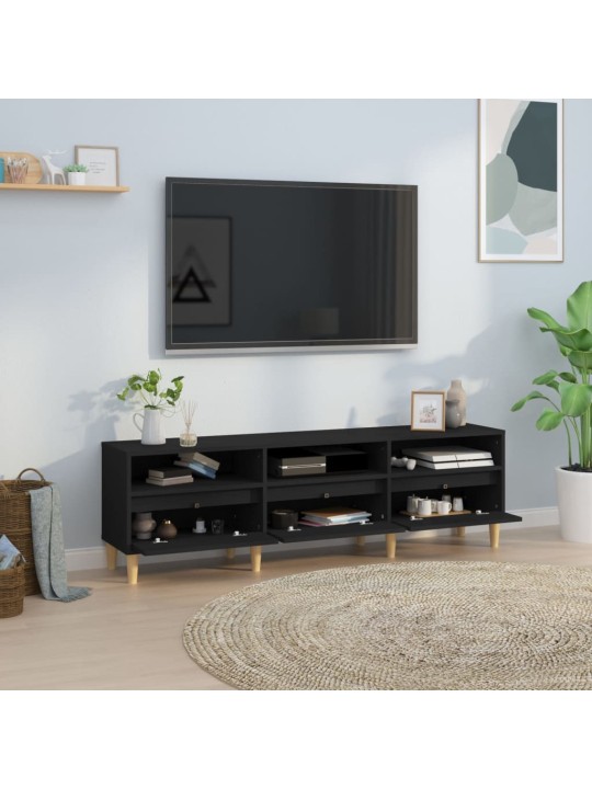 Tv skapītis, 150x30x44,5 cm, inženierijas koks, melns