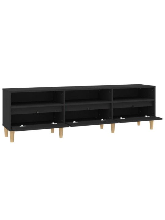 Tv skapītis, 150x30x44,5 cm, inženierijas koks, melns