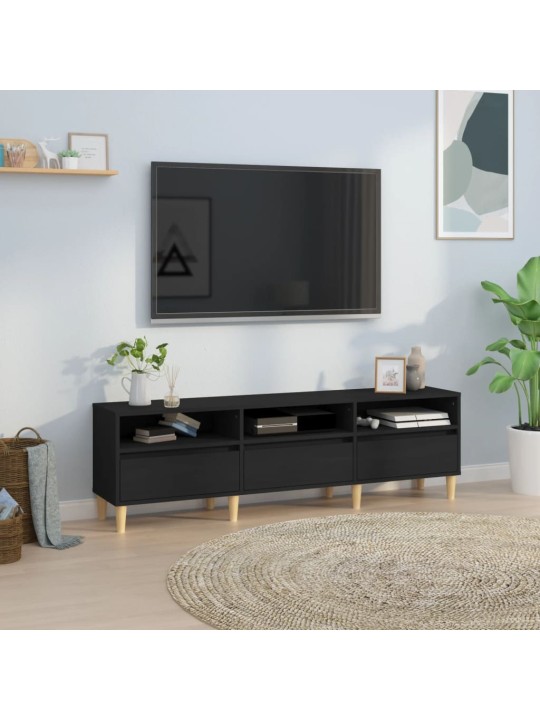 Tv skapītis, 150x30x44,5 cm, inženierijas koks, melns