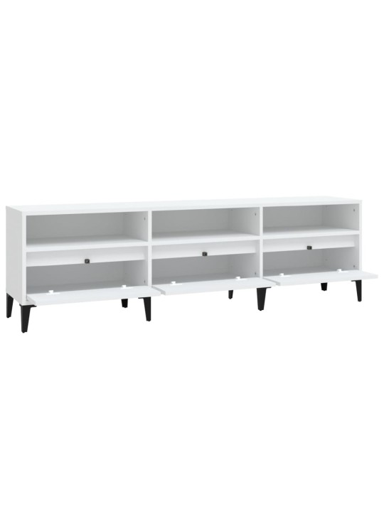 Tv skapītis, balts, 150x30x44,5 cm, inženierijas koks