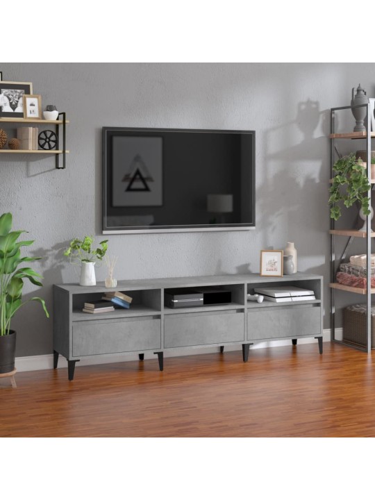 Tv skapītis, betona pelēks, 150x30x44,5 cm, inženierijas koks