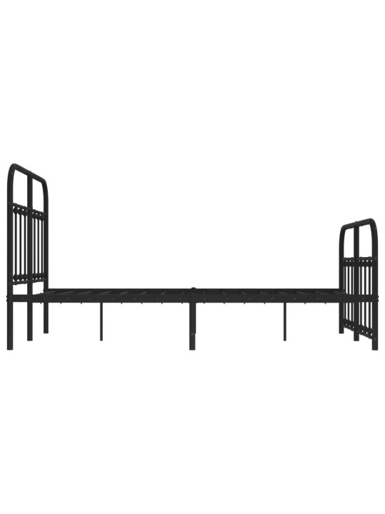 Gultas rāmis ar galvgali un kājgali, melns metāls, 120x200 cm
