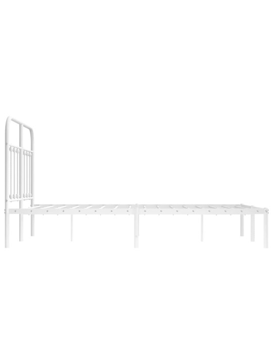 Gultas rāmis ar galvgali, balts metāls, 120x200 cm