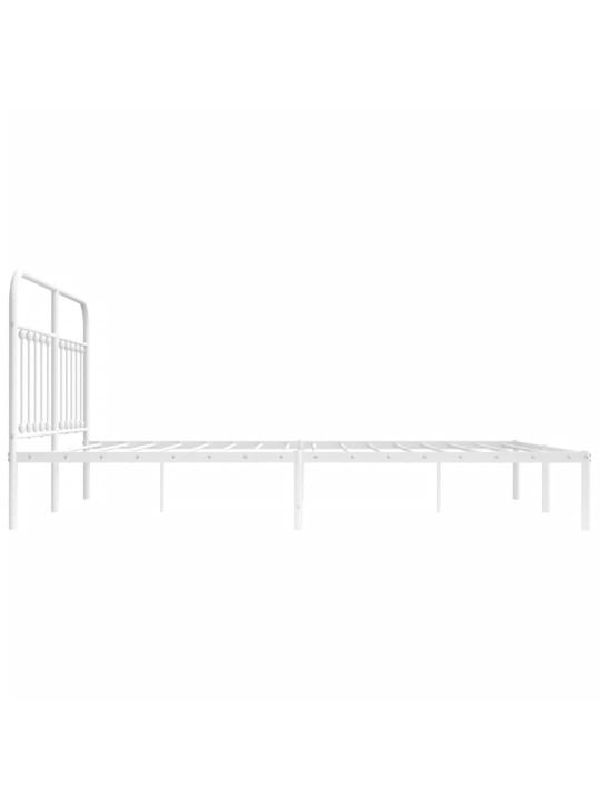 Gultas rāmis ar galvgali, balts metāls, 160x200 cm