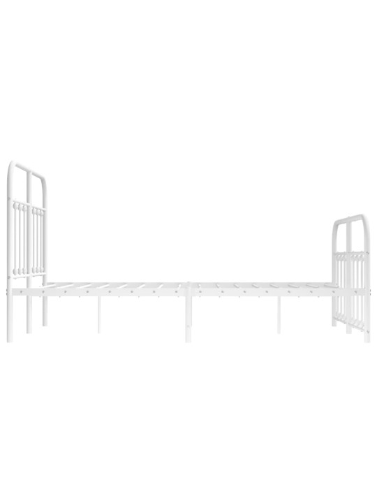 Gultas rāmis ar galvgali un kājgali, balts metāls, 120x200 cm