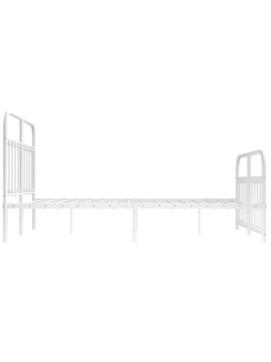 Gultas rāmis ar galvgali un kājgali, balts metāls, 135x290 cm