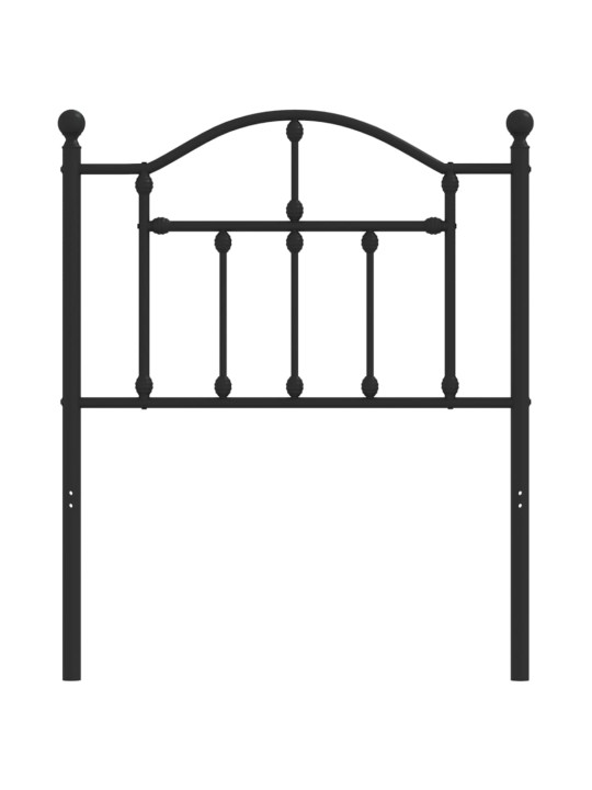 Gultas galvgalis, metāls, melns, 75 cm