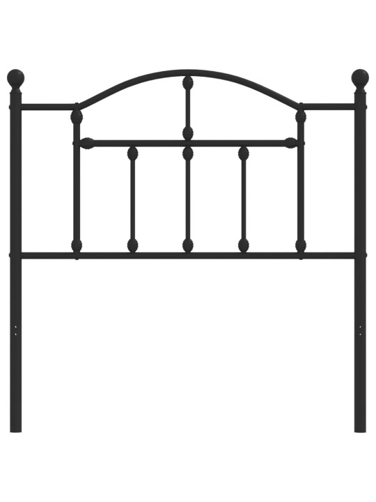 Gultas galvgalis, metāls, melns, 90 cm