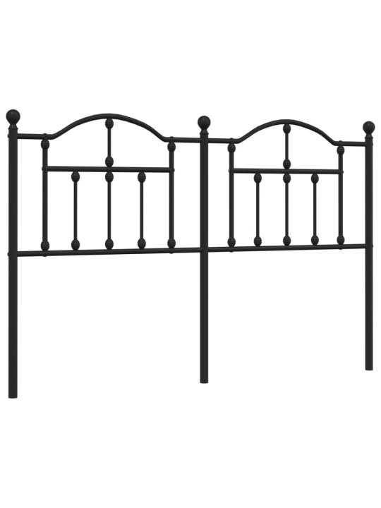 Gultas galvgalis, metāls, melns, 135 cm