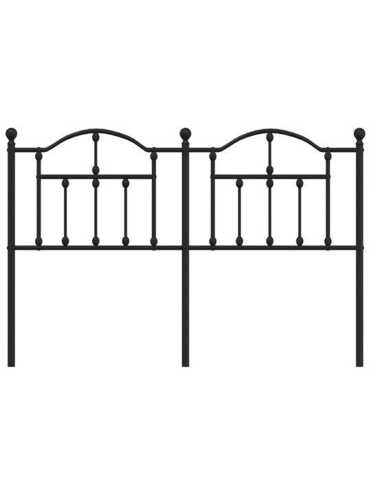 Gultas galvgalis, metāls, melns, 135 cm