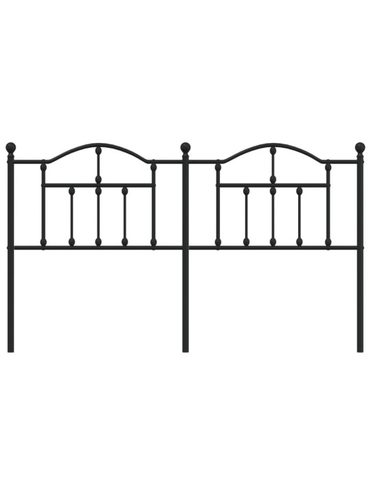 Gultas galvgalis, metāls, melns, 180 cm