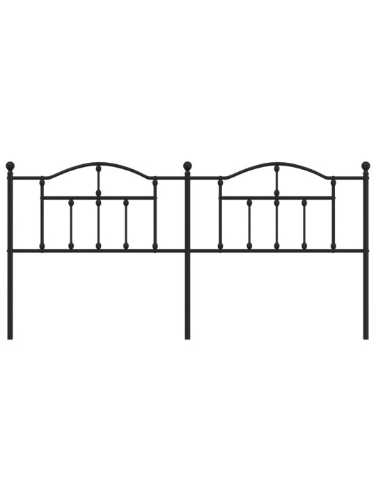 Gultas galvgalis, metāls, melns, 193 cm