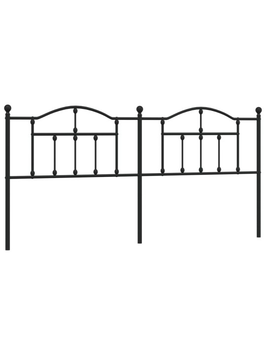 Gultas galvgalis, metāls, melns, 200 cm