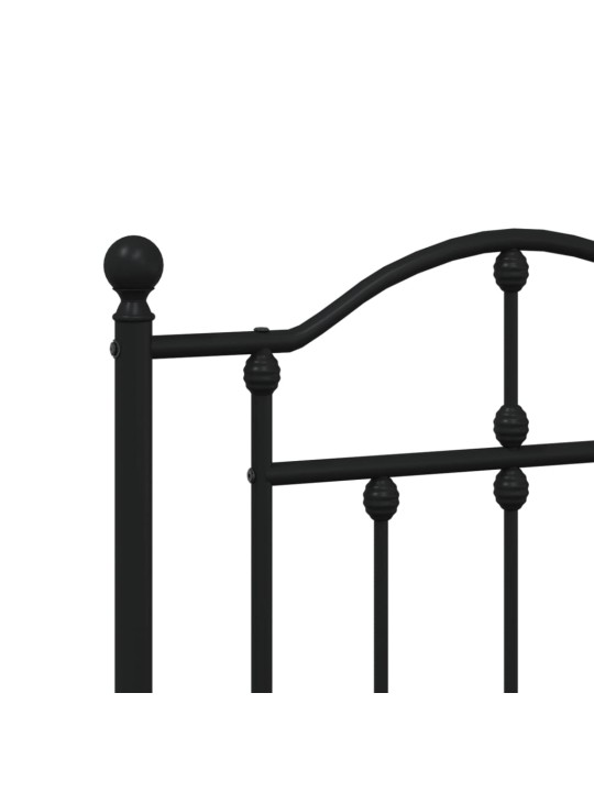 Gultas galvgalis, metāls, melns, 200 cm