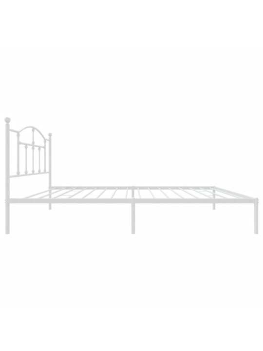 Gultas rāmis ar galvgali, balts metāls, 100x200 cm