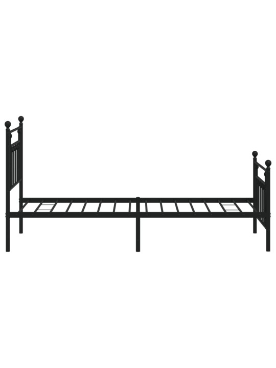Gultas rāmis ar galvgali un kājgali, melns metāls, 80x200 cm