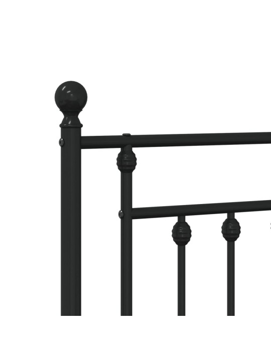 Gultas galvgalis, metāls, melns, 120 cm