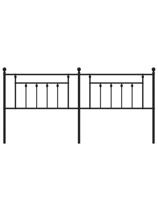 Gultas galvgalis, metāls, melns, 200 cm