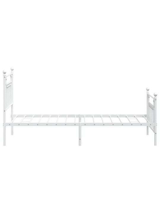 Gultas rāmis ar galvgali un kājgali, balts metāls, 80x200 cm