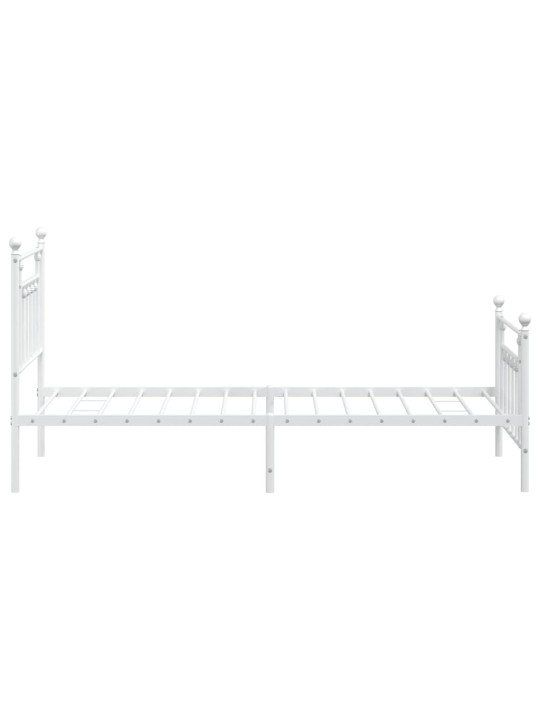 Gultas rāmis ar galvgali un kājgali, balts metāls, 90x200 cm