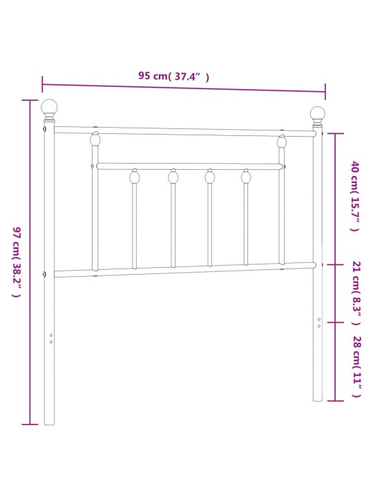 Gultas galvgalis, balts, 90 cm