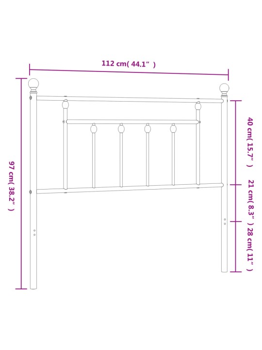 Gultas galvgalis, balts, 107 cm